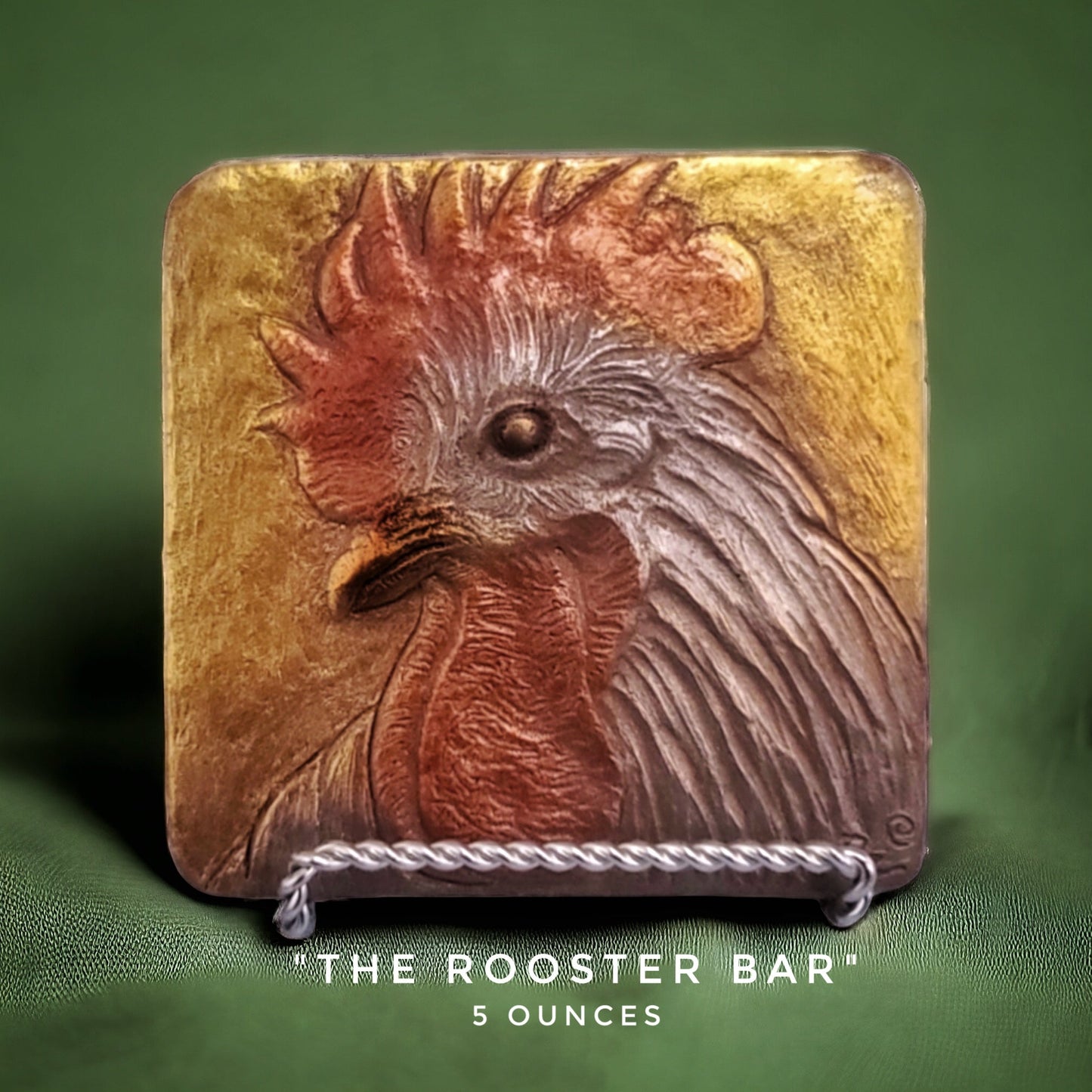 Handcrafted Rooster chicken chocolate bar made in Bozeman, Montana