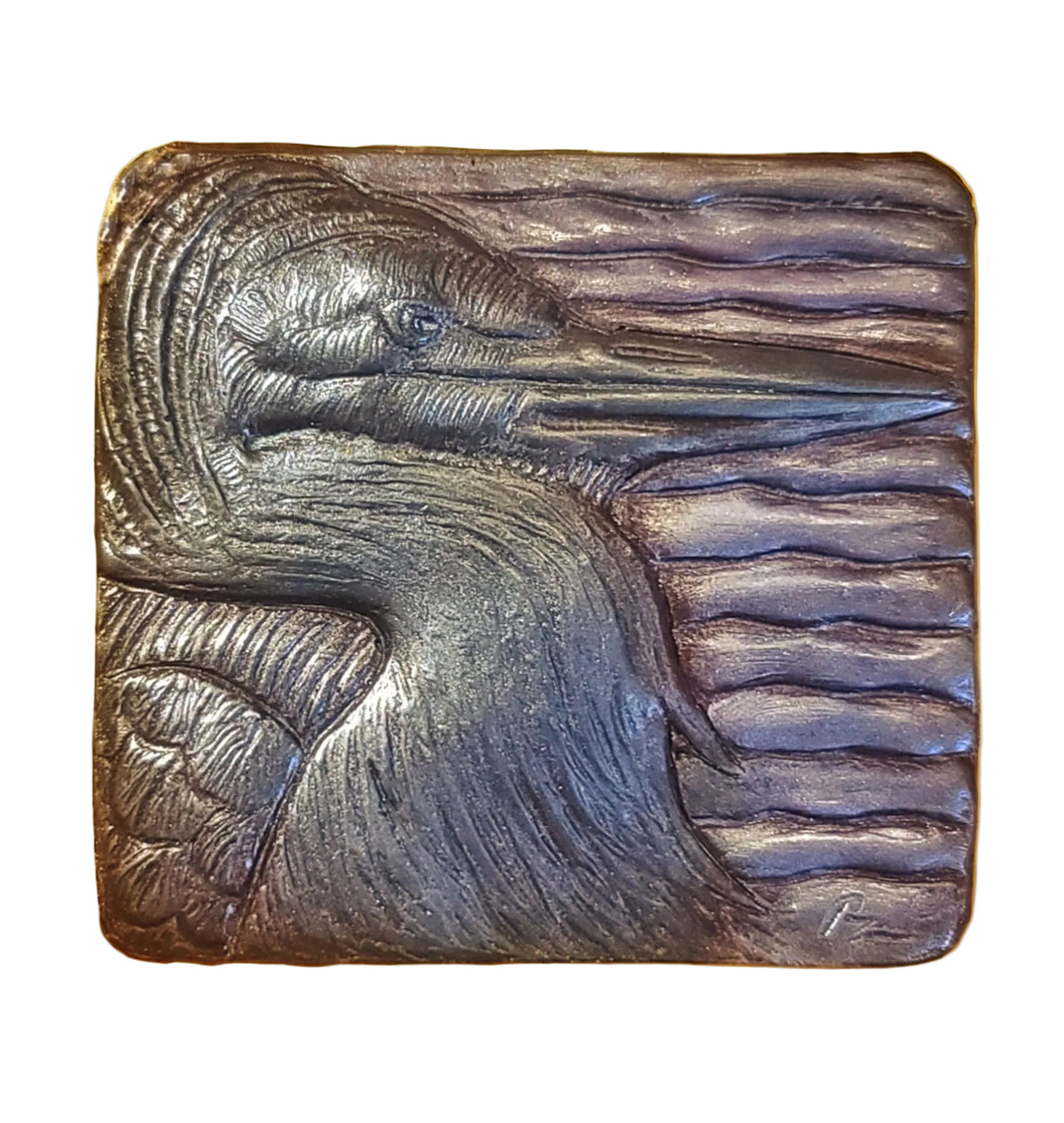 Handcrafted Blue Heron bird chocolate bar made in Bozeman, Montana