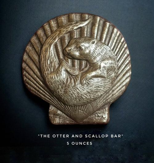 Handcrafted Otter and Scallop chocolate bar made in Bozeman, Montana