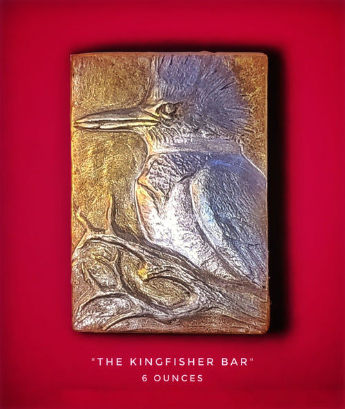 Handcrafted Kingfisher bird chocolate bar made in Bozeman, Montana