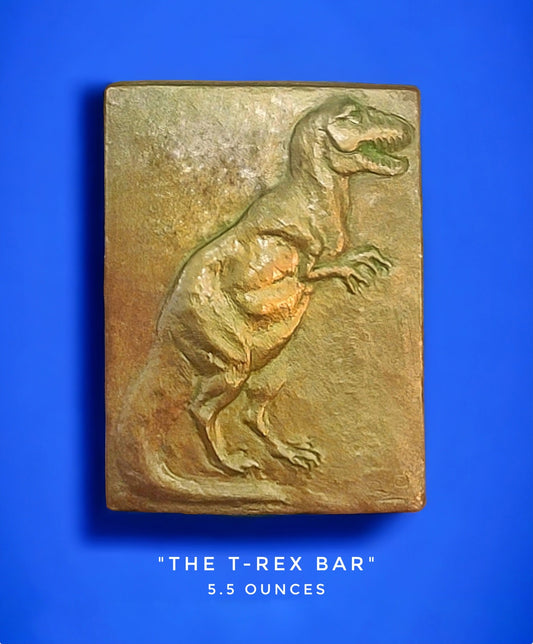 Handcrafted T-Rex Dinosaur chocolate bar made in Bozeman, Montana