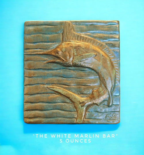 Handcrafted White Marlin chocolate bar made in Bozeman, Montana
