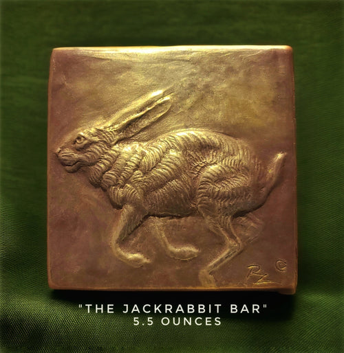 Handcrafted jackrabbit chocolate bar made in Bozeman, Montana

