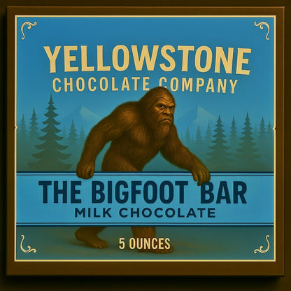 Handcrafted Bigfoot chocolate bar made in Bozeman, Montana